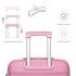 K2092L - Kono Bright Hard Shell PP Suitcase With TSA Lock And Vanity Case 4 Pieces Set - Classic Collection - Pink