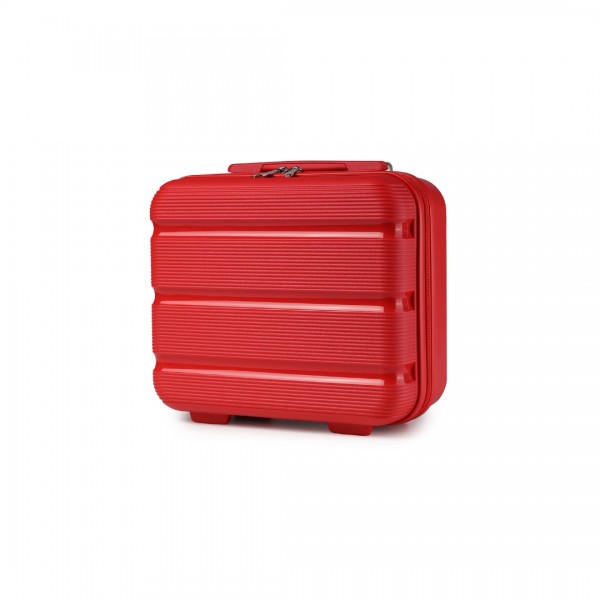 K2092L - Kono 14 Inch Bright Hard Shell PP Vanity Case - Red