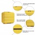 K2092L - Kono 14 Inch Bright Hard Shell PP Vanity Case - Yellow