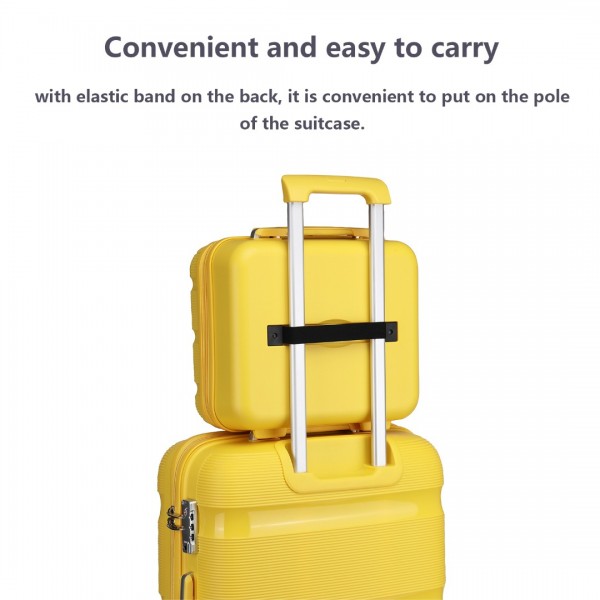 K2092L - Kono 14 Inch Bright Hard Shell PP Vanity Case - Yellow