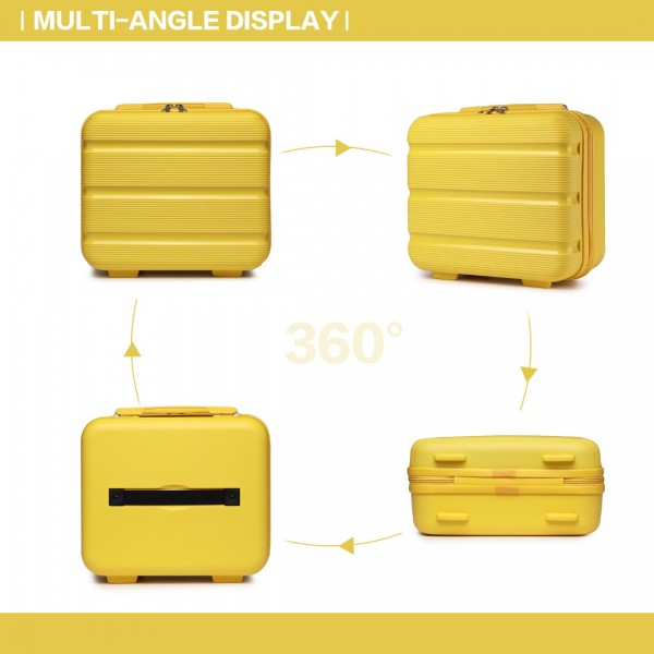 K2092L - Kono 14 Inch Bright Hard Shell PP Vanity Case - Yellow