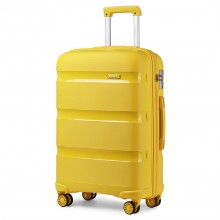 K2092L - Kono 20 Inch Bright Hard Shell PP Carry-On Suitcase In Cabin Size - Yellow