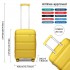 K2092L - Kono 20 Inch Bright Hard Shell PP Carry-On Suitcase In Cabin Size - Yellow