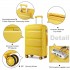 K2092L - Kono Bright Hard Shell PP Suitcase With TSA Lock And Vanity Case 4 Pieces Set - Classic Collection - Yellow