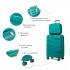 K2094L - Kono 14/20 Zoll leichtes Polypropylen-Hartschalen-2-teiliges Koffer-Set mit TSA-Schloss und Kosmetikkoffer - Blau