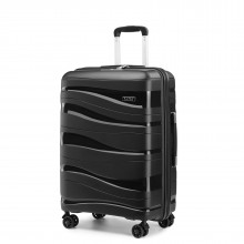 K2094L - Kono 24 Inch Lightweight Polypropylene Hard Shell Suitcase With TSA Lock - Black