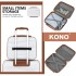 K2094L+EA2212 - Kono 20 Inch Polypropylene Cabin Size Suitcase Included Vanity Case And Weekend Bag and Toiletry Bag 4 Piece Travel Set - Cream