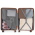 K2094L+EA2212 - Kono 20 Inch Polypropylene Cabin Size Suitcase Included Vanity Case And Weekend Bag and Toiletry Bag 4 Piece Travel Set - Cream