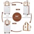 K2094L+EA2212 - Kono 20 Inch Polypropylene Cabin Size Suitcase Included Vanity Case And Weekend Bag and Toiletry Bag 4 Piece Travel Set - Cream