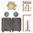 K2094L+EA2212 - Kono 20 Inch Polypropylene Cabin Size Suitcase Included Vanity Case And Weekend Bag and Toiletry Bag 4 Piece Travel Set - Cream
