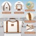 K2094L+EA2212 - Kono 20 Inch Polypropylene Cabin Size Suitcase Included Vanity Case And Weekend Bag and Toiletry Bag 4 Piece Travel Set - Cream
