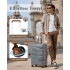 K2094L - Kono 20 Inch Lightweight Polypropylene Hard Shell Suitcase With TSA Lock - Grey And Brown