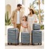 K2094L - Kono Lightweight Polypropylene Hard Shell 4 Piece Suitcase Set With TSA Lock And Vanity Case - Grey And Brown