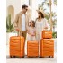 K2094L - Kono Lightweight Polypropylene Hard Shell 4 Piece Suitcase Set With TSA Lock And Vanity Case - Orange