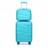 K2094L - Kono 14/20 Inch Lightweight Polypropylene Hard Shell 2 Piece Suitcase Set With TSA Lock And Vanity Case - Blue