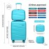 K2094L - Kono 14/20 Inch Lightweight Polypropylene Hard Shell 2 Piece Suitcase Set With TSA Lock And Vanity Case - Blue