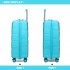 K2094L - Kono 14/20 Inch Lightweight Polypropylene Hard Shell 2 Piece Suitcase Set With TSA Lock And Vanity Case - Blue