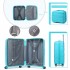 K2094L - Kono 14/20 Inch Lightweight Polypropylene Hard Shell 2 Piece Suitcase Set With TSA Lock And Vanity Case - Blue