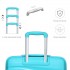 K2094L - Kono 14/20 Inch Lightweight Polypropylene Hard Shell 2 Piece Suitcase Set With TSA Lock And Vanity Case - Blue