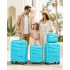 K2094L - Kono Lightweight Polypropylene Hard Shell 4 Piece Suitcase Set With TSA Lock And Vanity Case - Blue