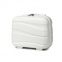 K2094L - Kono 14 Zoll Leicht Polypropylen Harte Schale Kosmetikkoffer - Creme Weiß