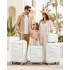 K2094L - Kono Lightweight Polypropylene Hard Shell 4 Piece Suitcase Set With TSA Lock And Vanity Case - Cream White