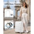 K2094L - Kono 24 Inch Lightweight Polypropylene Hard Shell Suitcase With TSA Lock - Cream White