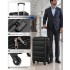 K2191L - Kono 28 Inch Check in Luggage - Streamlined ABS Hardshell Suitcase with Secure TSA Lock - Black