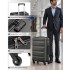 K2191L - Kono 3-Piece Lightweight ABS Hardshell Suitcase Set - 19, 24, 28 Inch with Secure TSA Lock - Grey
