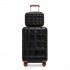 K2292L - Kono 13/20 Inch Lightweight Hard Shell ABS Cabin Suitcase With TSA Lock And Vanity Case - Black And Brown