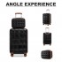 K2292L - Kono 13/20 Inch Lightweight Hard Shell ABS Cabin Suitcase With TSA Lock And Vanity Case - Black And Brown