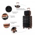 K2292L - Kono 13/20 Inch Lightweight Hard Shell ABS Cabin Suitcase With TSA Lock And Vanity Case - Black And Brown
