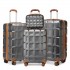 K2292L - Kono Lightweight Hard Shell ABS Suitcase With TSA Lock And Vanity Case 4 Piece Set - Grey