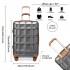 K2292L - Kono 28 Inch Lightweight Hard Shell ABS Suitcase With TSA Lock - Grey