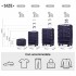 K2292L - Kono Lightweight Hard Shell ABS Suitcase With TSA Lock And Vanity Case 4 Piece Set - Navy