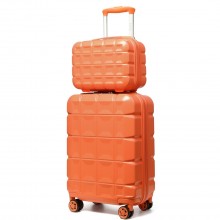 K2292L - Kono 13/20 Inch Lightweight Hard Shell ABS Cabin Suitcase With TSA Lock And Vanity Case - Orange