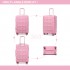 K2292L - Kono Leichtgewicht Hartschalen-ABS-Koffer Mit TSA-Schloss und Schminkkoffer 4teiliges Set - Rosa