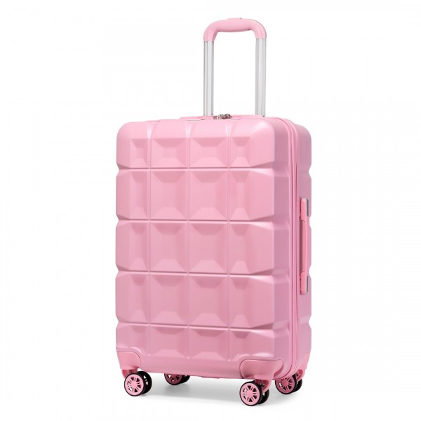 K2292L - Kono 24 Zoll Leicht Hartschalen-ABS-Koffer Mit TSA-Schloss - Rosa