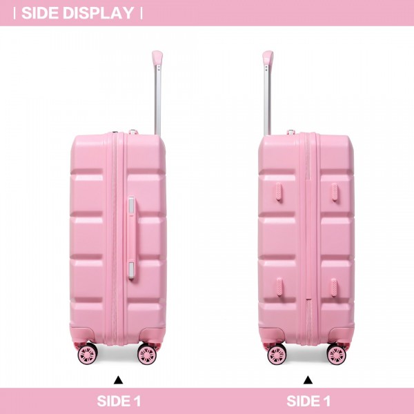 K2292L - Kono 24 Zoll Leicht Hartschalen-ABS-Koffer Mit TSA-Schloss - Rosa