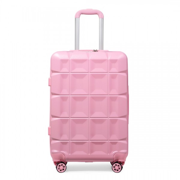 K2292L - Kono 24 Zoll Leicht Hartschalen-ABS-Koffer Mit TSA-Schloss - Rosa