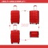 K2292L - Kono Léger Valise en ABS à coque dure Avec serrure TSA  Et  Vanity Case  Ensemble de 4 pièces - Rouge