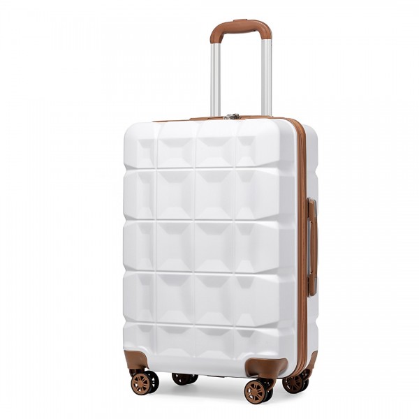K2292L - Kono 24 cale Lekki Twarda walizka ABS Z blokadą TSA - Biały