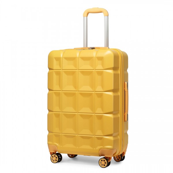 K2292L - Kono 28 Inch Lightweight Hard Shell ABS Suitcase With TSA Lock - Yellow