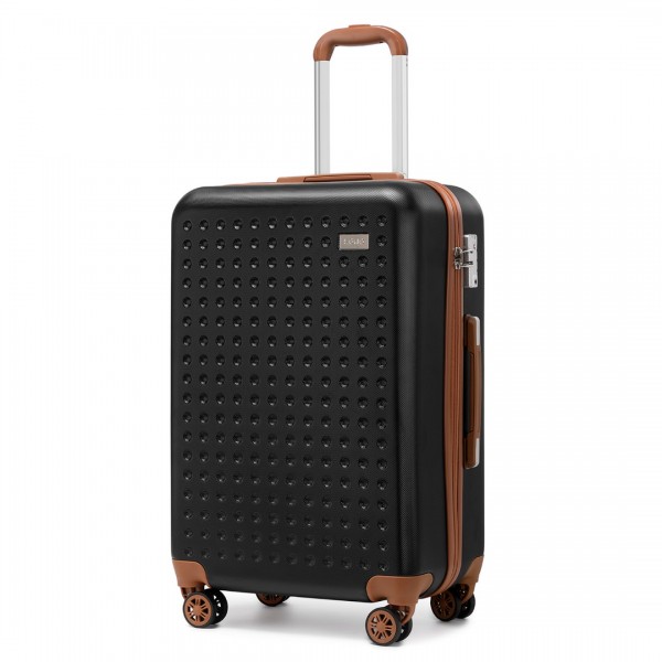 K2394L - Kono 24 Inch Flexible Hard Shell ABS Suitcase With TSA Lock - Black