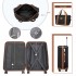 K2394L+EA2212 - Kono 6 Piece ABS Travel Set with Hard Shell Suitcase Vanity Case Weekend Bag and Toiletry Bag - Black