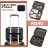 K2394L+EA2212 - Kono 6 Piece ABS Travel Set with Hard Shell Suitcase Vanity Case Weekend Bag and Toiletry Bag - Black