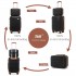 K2394L+EA2212 - Kono 6 Piece ABS Travel Set with Hard Shell Suitcase Vanity Case Weekend Bag and Toiletry Bag - Black