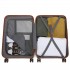 K2394L+EA2212 - Kono 6 Piece ABS Travel Set with Hard Shell Suitcase Vanity Case Weekend Bag and Toiletry Bag - Black