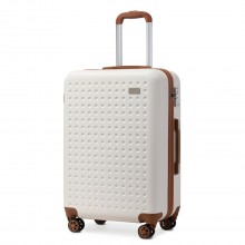 K2394L - Kono 28 Inch Flexible Hard Shell ABS Suitcase With TSA Lock - Cream