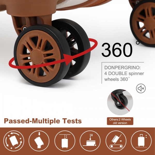 K2394L - Kono 28 Inch Flexible Hard Shell ABS Suitcase With TSA Lock - Cream